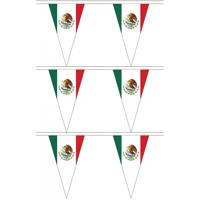 Mexico vlaggenlijn - 3x stuks - 5 meter - polyester - Mexicaanse vlag - landen versiering