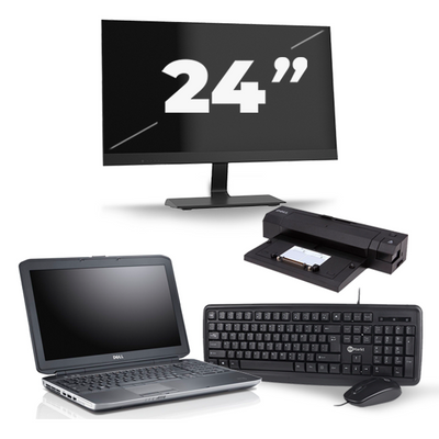 Dell Latitude E5530 - Intel Core i3-3e Generatie - 15 inch - 8GB RAM - 256GB SSD - Windows 10 + 1x 24 inch Monitor