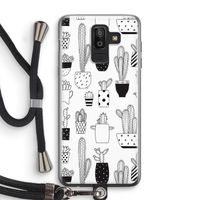 Cactusmotief: Samsung Galaxy J8 (2018) Transparant Hoesje met koord