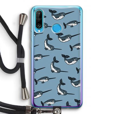 Narwhal: Huawei P30 Lite Transparant Hoesje met koord