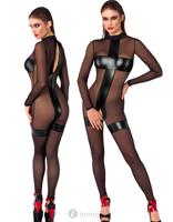 * NOIR handmade Transparant ouvert catsuit met wetlook, F2730871 - thumbnail
