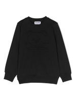 Moschino Kids sweat en coton à logo embossé - Noir