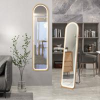 Volledige Spiegel Wandspiegel met Goudkleurig Aluminium Frame en Explosiebestendige Folie Deurspiegel Hangspiegel voor Hal Woonkamer