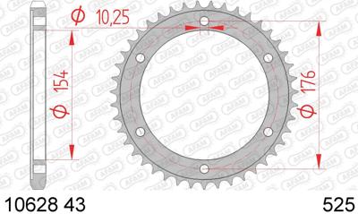AFAM Chain wheel 525 43z steel silver