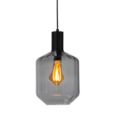 Masterlight Hanglamp zwartPorto met Jagger smoke glas - Ø 19cm - 2710-05-05-11