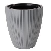 Form Plastic Plantenpot/bloempot Mika - kunststof - lichtgrijs - D40 x H42 cm - met binnenpot