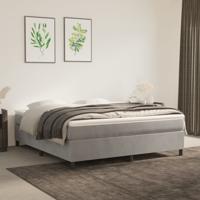Boxspring met matras fluweel lichtgrijs 160x200 cm