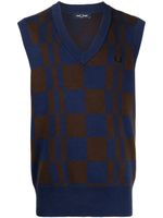 Fred Perry débardeur en maille à damier - Bleu