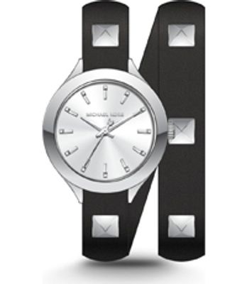 Horlogeband Michael Kors MK2679 Leder Zwart 14mm
