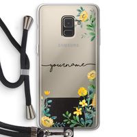 Gele bloemen: Samsung Galaxy A8 (2018) Transparant Hoesje met koord