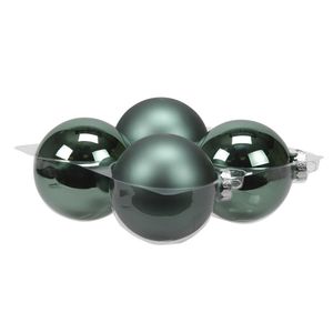 4x stuks glazen kerstballen emerald groen (greenlake) 10 cm mat/glans - Kerstbal