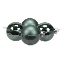 4x stuks glazen kerstballen emerald groen (greenlake) 10 cm mat/glans - Kerstbal - thumbnail
