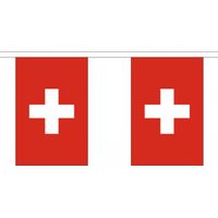 2x Polyester vlaggenlijn van Zwitserland 3 meter   - - thumbnail