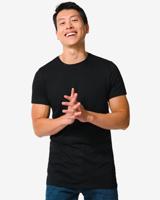 HEMA Heren T-shirt Regular Fit O-hals Extra Lang - 2 Stuks Zwart (zwart) - thumbnail