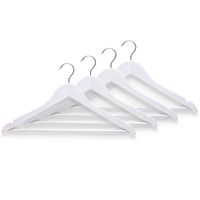 8x Witte kleding hangers met broekstang 44 cm - Kledinghangers - thumbnail