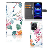 Xiaomi Poco X5 Pro | Note 12 Pro 5G Telefoonhoesje met Pasjes Bird Flowers - thumbnail