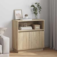 Dressoir met LED Sonoma eiken 71 x 34,5 x 75 cm Bewerkt hout
