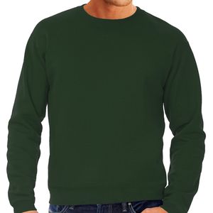 Groene sweater / sweatshirt trui grote maat met ronde hals voor heren 4XL (60)  -