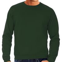 Groene sweater / sweatshirt trui grote maat met ronde hals voor heren 4XL (60)  - - thumbnail