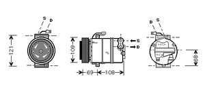 Compressor Zafira 2.0d/2.0tdi 99-05 3700K358
