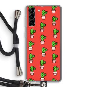 Mini cactus: Samsung Galaxy S21 Plus Transparant Hoesje met koord