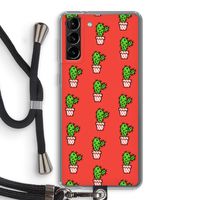Mini cactus: Samsung Galaxy S21 Plus Transparant Hoesje met koord
