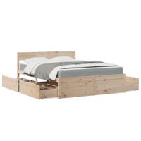Bed met lades en matras massief grenenhout 140x200 cm