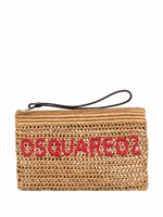 DSQUARED2 pochette en raphia à logo brodé - Tons neutres