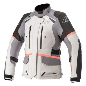 ALPINESTARS Stella Andes V3 Drystar Jacket, Textiel motorjas dames, Ice Grijs-Donker Grijs-Zwart-Koraal