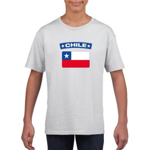 T-shirt met Chileense vlag wit kinderen