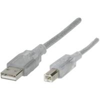 Renkforce USB-kabel USB 2.0 USB-A stekker, USB-B stekker 3.00 m Transparant RF-4538148