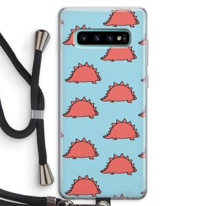 Dinosawrr: Samsung Galaxy S10 Plus Transparant Hoesje met koord