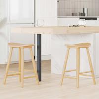 Eettafelstoelen 2 pcs Naturel 46 x 37 x 63 cm