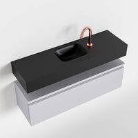 Toiletmeubel Mondiaz Andor | 100 cm | Meubelkleur Cale | Lex vrijhangend wastafel Urban Midden | 1 kraangat