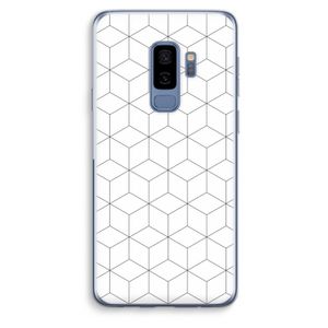 Zwart-witte kubussen: Samsung Galaxy S9 Plus Transparant Hoesje