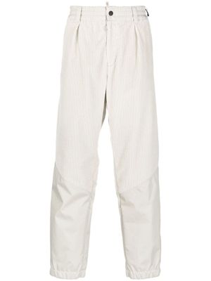 Moncler Grenoble pantalon en maille à détails nervurés - Gris
