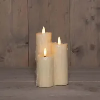 Anna&apos;s Collection LED druipkaars 3d flame set 11x16.5 cm ivoor 3 stuks