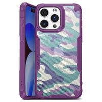 iPhone 15 Pro Max Anti-Shock Hybride Hoesje - Camouflage - Paars
