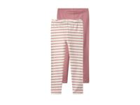 lupilu Set van 2 kinder thermoleggings (roze/wit, 122/128)