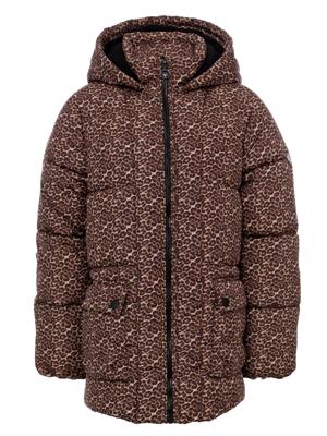 LOOXS Little winter winterjas meisjes - bruin/zwart - panter