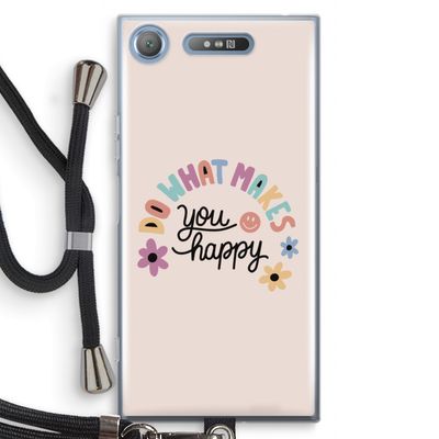 Happy days: Sony Xperia XZ1 Transparant Hoesje met koord
