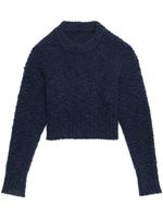 AMI Paris pull nervuré à col rond - Bleu