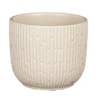 Mica Decorations Plantenpot - keramiek - mat wit - D11xH9 cm - bloempot