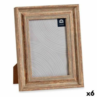 Fotolijsten 19 x 2 x 24 cm Kristal Hout Bruin Koper Plastic (6 Stuks)
