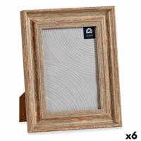Fotolijsten 19 x 2 x 24 cm Kristal Hout Bruin Koper Plastic (6 Stuks)