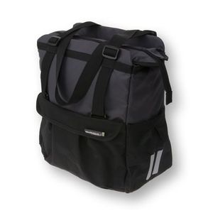 Basil shopper xl - sportieve en trendy fietstas voor boodschappen en strand, zwart/antraciet, 20l
