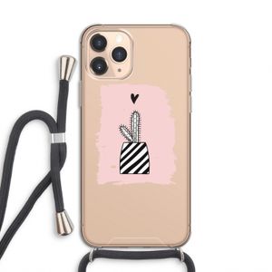 Zwart-wit cactus: iPhone 11 Pro Transparant Hoesje met koord