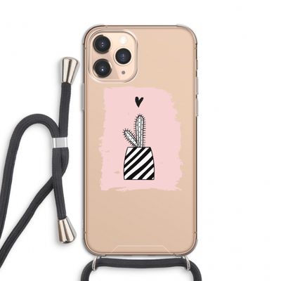 Zwart-wit cactus: iPhone 11 Pro Transparant Hoesje met koord