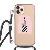 Zwart-wit cactus: iPhone 11 Pro Transparant Hoesje met koord