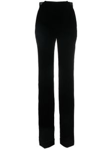 Saint Laurent pantalon droit en velours à taille haute - Noir